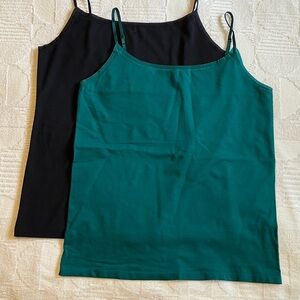 Two Ann Taylor Camisoles - Teal and Black
